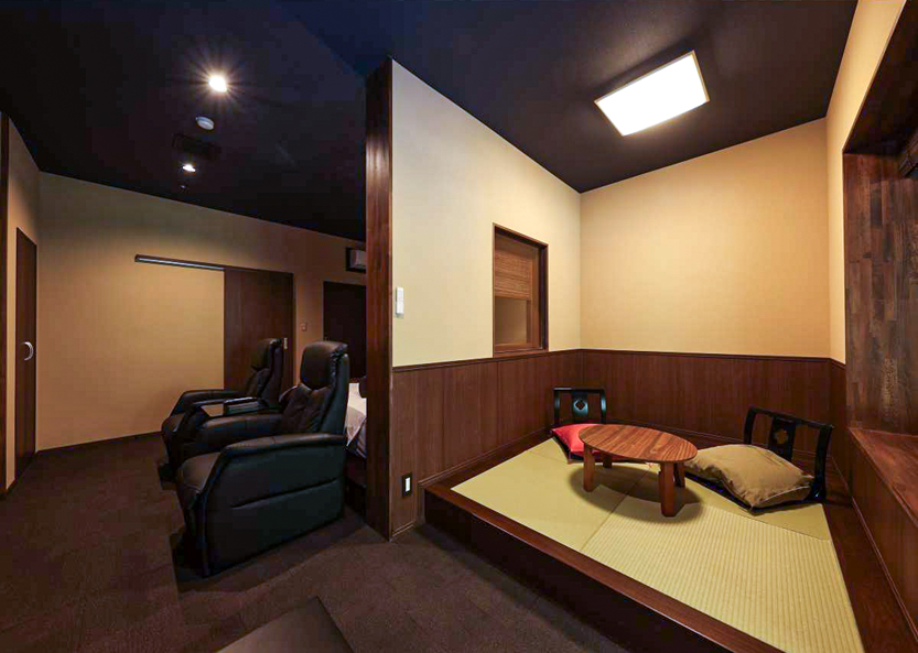 客間で静かにくつろぐひととき。